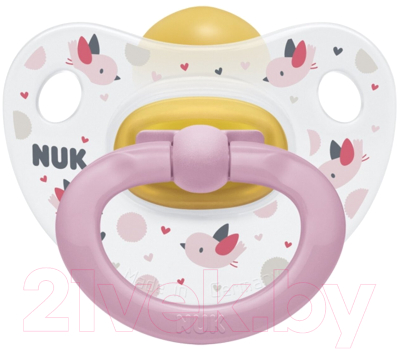 

Пустышка NUK, Белый;розовый, Happy Kids / 10734011