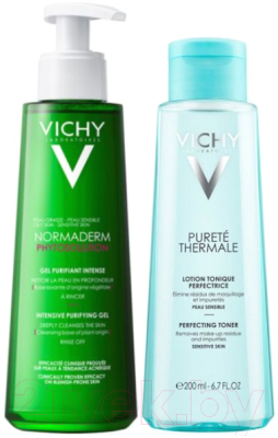 Набор косметики для лица Vichy Purete Thermale Тоник совершенствующий+Гель освежающий очищающий (200мл+200мл)