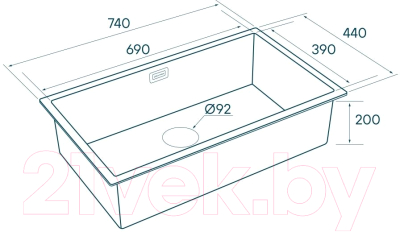 Изображение товара Мойка кухонная Paulmark PM807444-GM