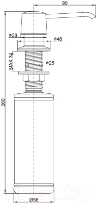 Дозатор встраиваемый в мойку Paulmark Sauber D001-401 (антрацит)