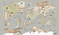 

Фотообои бесшовные Citydecor, Карта мира на русском 2