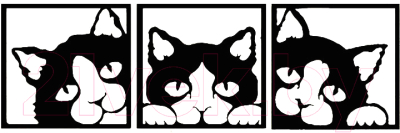 Декор настенный Arthata Три кота 190x60-B / 022-3 (черный)