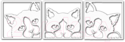 Декор настенный Arthata Три кота 82x25-V / 022-3 (белый)