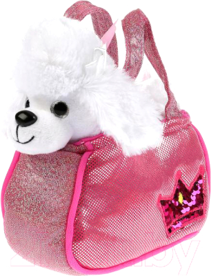 Мягкая игрушка Мой питомец Пудель с короной в розовой сумочке из пайеток / CT191052R1-19