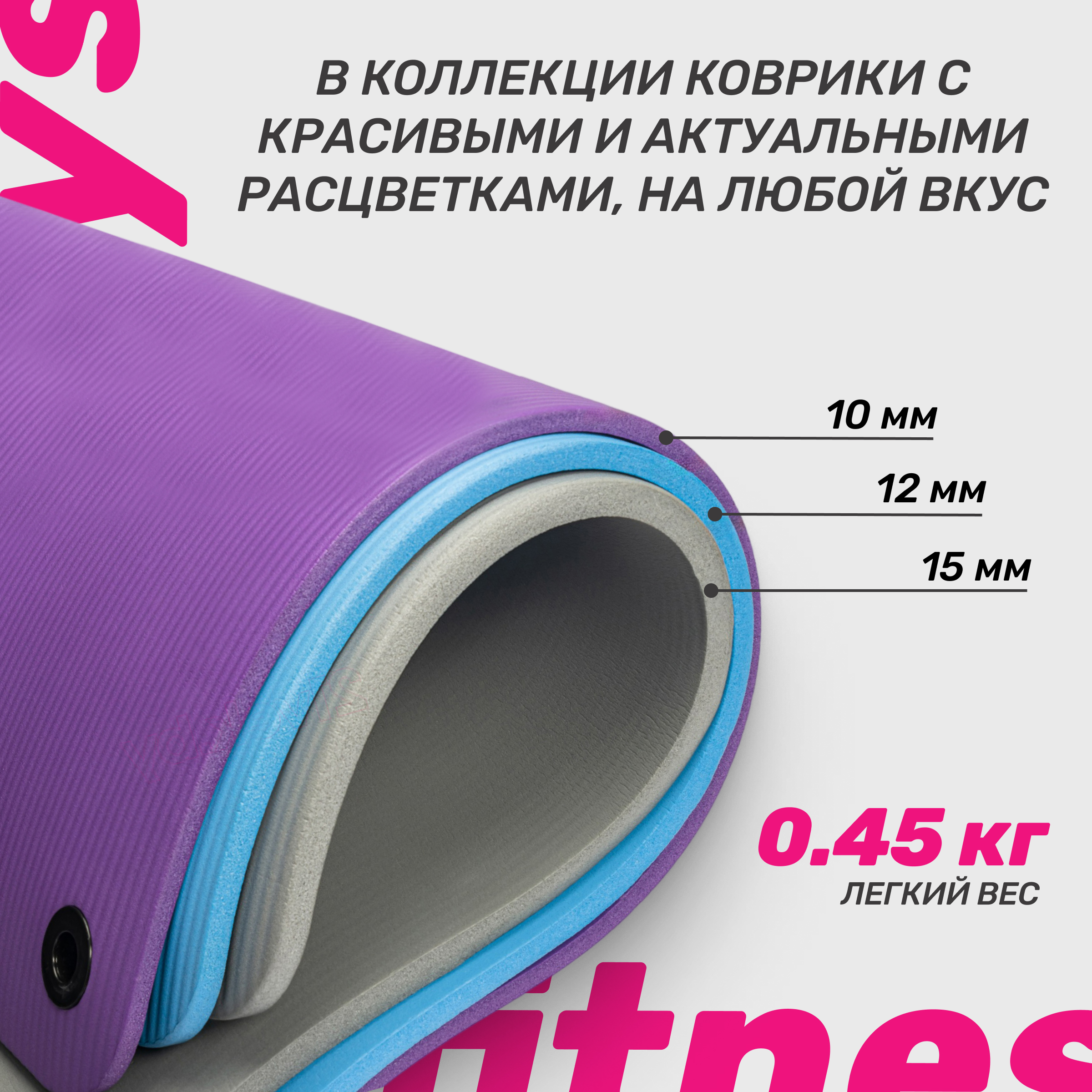 Коврик для йоги и фитнеса Sundays Fitness IR97506