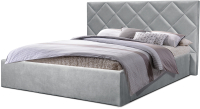 Двуспальная кровать Анмикс Софья с ламелями 160x200 (микровелюр Simple 31) - 