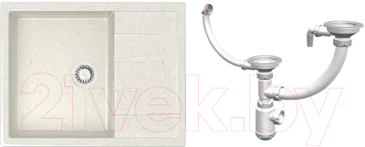 

Мойка кухонная Elmar, M-06 + cифон Sanplast Grand 3-1/2 двойной с круглым переливом