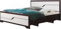 Двуспальная кровать Анмикс Ника 160x200 (дуб сонома 367/бодега) - 