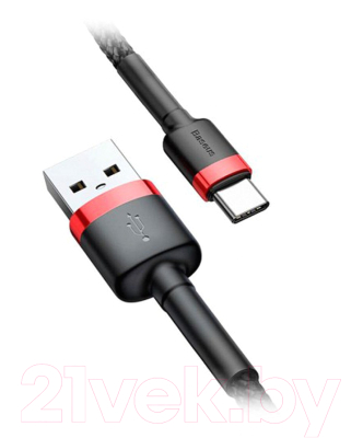 Кабель Baseus Cafule USB2.0 AM - Type-C 3А / CATKLF-B91 (1м, красный/черный)