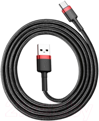 Кабель Baseus Cafule USB2.0 AM - Type-C 3А / CATKLF-B91 (1м, красный/черный)