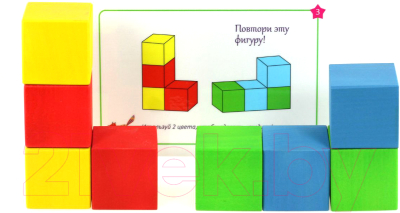 Развивающий игровой набор Уланик Цветные кубики и карточки / SCUB01C2504U