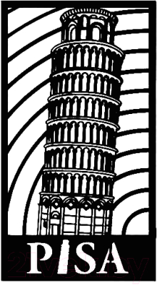 Декор настенный Arthata Пизанская башня 25x50-B / 107-1 (черный)