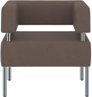 Кресло мягкое Euroforma МС МСK Kardif/Woolen 21 (темно-коричневый) - 