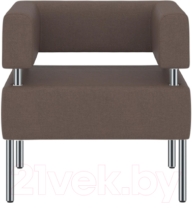 Кресло мягкое Euroforma МС МСK Kardif/Woolen 21 (темно-коричневый)