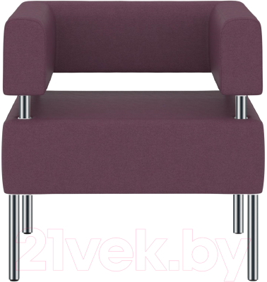 Кресло мягкое Euroforma МС МСK Kardif/Woolen 25 (ежевичный)