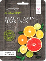 

Маска для лица тканевая VO7, Real Vegan Тонизирующая с витамином С