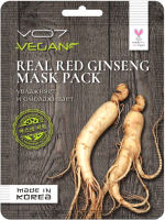 

Маска для лица тканевая VO7, Real Vegan Омолаживающая с экстрактом корня красного женьшеня