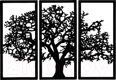 Декор настенный Arthata Дерево на закате 50x85-B / 112-3 (черный)