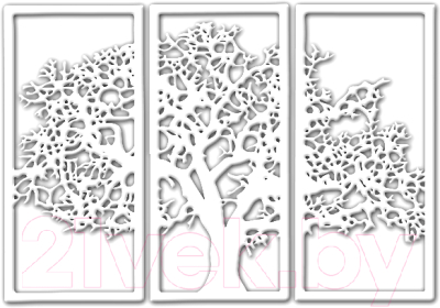 Декор настенный Arthata Дерево на закате 50x85-V / 112-3 (белый)