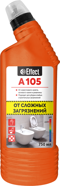 Чистящее средство для ванной комнаты Effect Для сантехники Альфа 105 для сложных загрязнений (750мл)