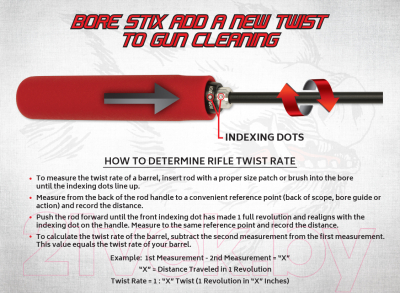 Шомпол для чистки оружия Bore Tech Stix 24.3к-р / BSTX-7336-00 (91см)