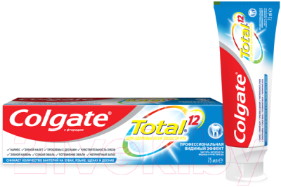 Зубная паста Colgate Total 12 Pro. Видимый эффект (75мл)