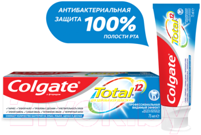 Зубная паста Colgate Total 12 Pro. Видимый эффект (75мл)