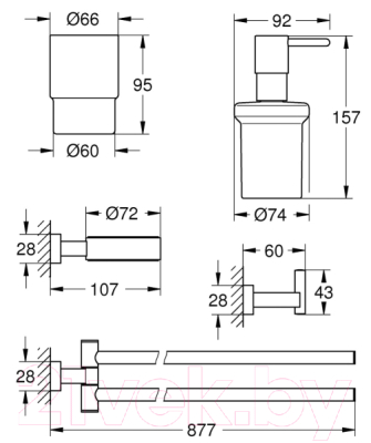 Набор аксессуаров для ванной GROHE Essentials 40847001