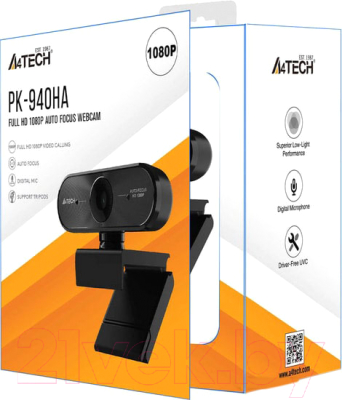 Веб-камера A4Tech PK-940HA (черный)