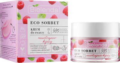 Изображение товара Крем для лица Bielenda Eco Sorbet Raspberry увлажняющий и успокаивающий (50мл)
