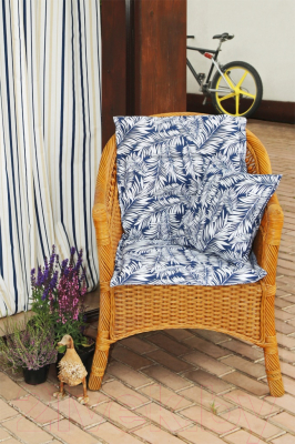 Подушка для садовой мебели Эскар Blue Palma 50x100 / 125569100 (белый/синий)