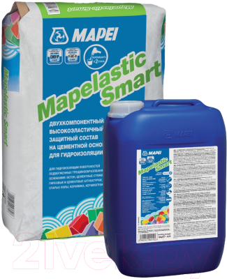 

Гидроизоляция цементная Mapei, Mapelastic Smart A Sacchi + Smart B