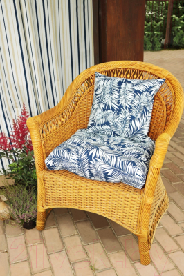 Подушка для садовой мебели Эскар Blue Palma-S 50x50 / 121869150 (белый/синий)