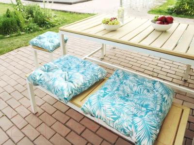 Подушка для садовой мебели Эскар Sky Palma-S 50x50 / 121362150 (белый/голубой)