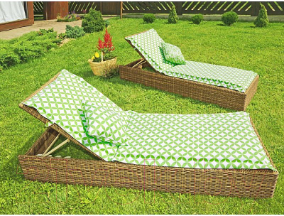 Подушка для садовой мебели Эскар Green Round 60x190 / 126051190 (белый/зеленый)