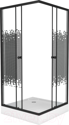 Душевой уголок Niagara NG-008-14QBLACK 80x80x195 (мозаика стекло)