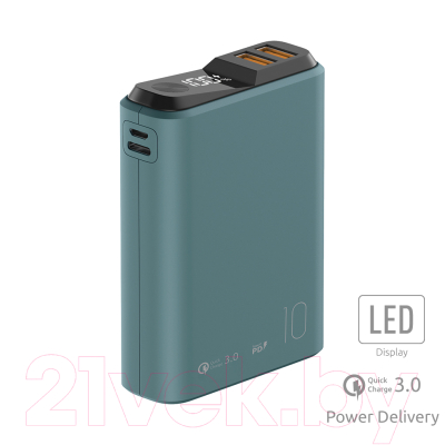 Портативное зарядное устройство Olmio QS-10 10000mAh / 039185 (зеленый)