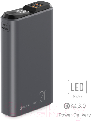 Изображение товара Портативное зарядное устройство Olmio QS-20 20000mAh / 039188 (темно-серый)