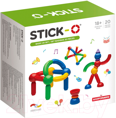 

Конструктор магнитный Stick-O, Basic 20 Set / 901002