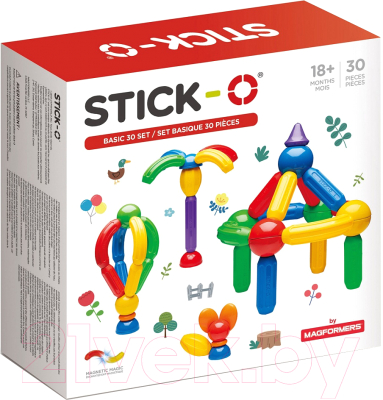 

Конструктор магнитный Stick-O, Basic 30 Set / 901003