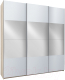 Шкаф Мебелони Фортуна-4 2200-800/600/800 (дуб сонома/дуб сонома/белый/зеркало №1) - 