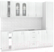 Кухонный гарнитур Кортекс-мебель Корнелия Ретро 2.4м без столешницы (ясень белый) - 
