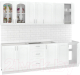 Кухонный гарнитур Кортекс-мебель Корнелия Ретро 2.5 без столешницы (ясень белый) - 