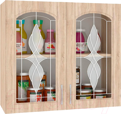 Шкаф навесной для кухни Кортекс-мебель Корнелия Ретро ВШ80ст (дуб сонома)