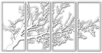 Декор настенный Arthata Ветви осени 75x160-V / 126-4 (белый) - 