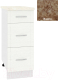 Шкаф-стол кухонный Кортекс-мебель Корнелия Ретро НШ30р3ш (ясень белый/мадрид) - 