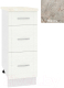 Шкаф-стол кухонный Кортекс-мебель Корнелия Ретро НШ30р3ш (ясень белый/марсель) - 