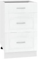 Шкаф-стол кухонный Кортекс-мебель Корнелия Ретро НШ50р3ш без столешницы (ясень белый) - 