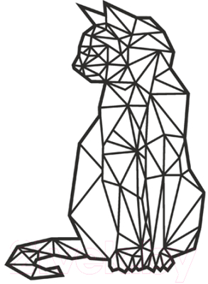 Декор настенный Arthata Кот на солнышке 30x40-B / 130-1 (черный)