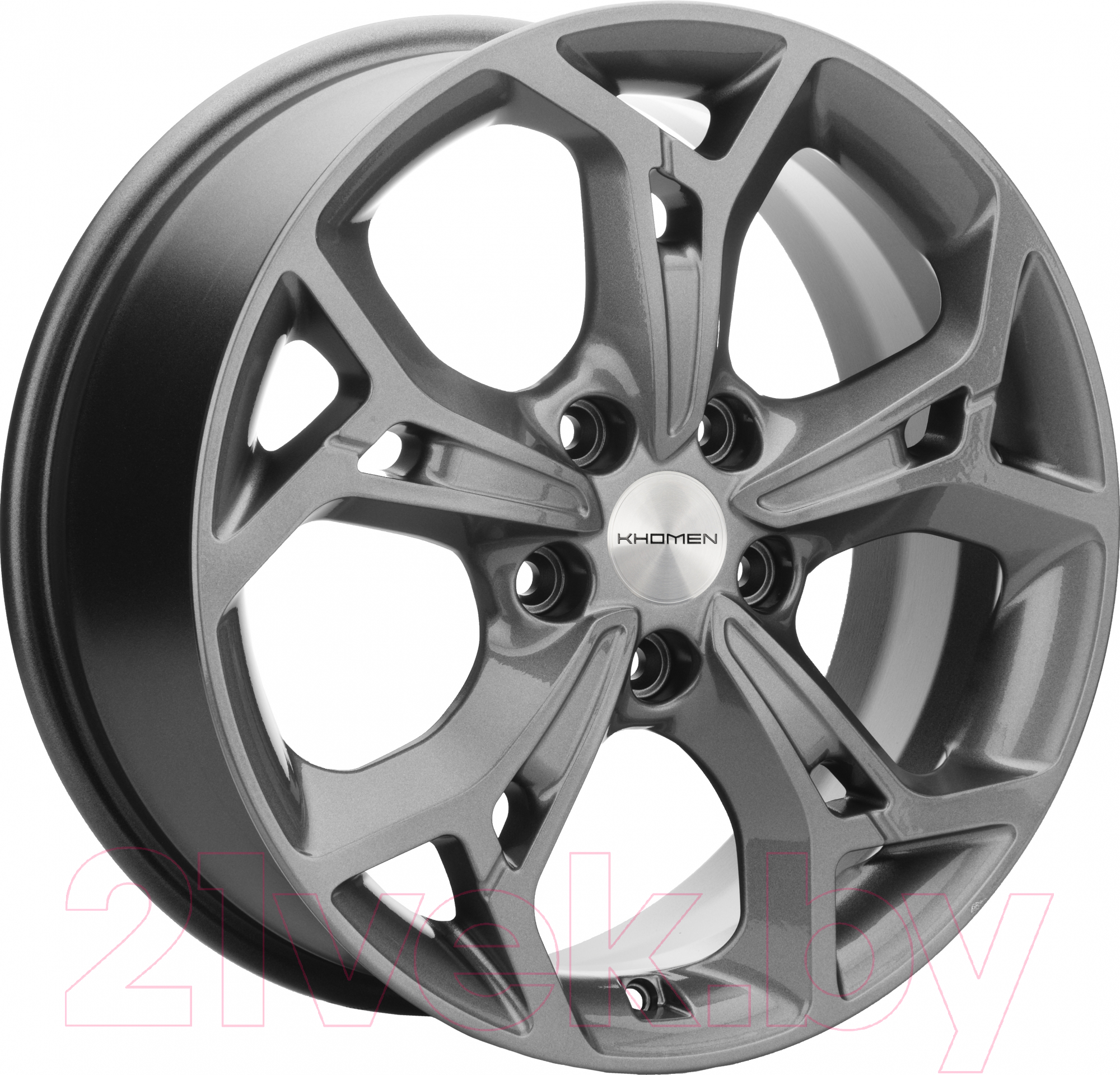Литой диск Khomen KHW1702 Sportage 17x7" 5x114.3мм DIA 67.1мм ET 48.5мм Gray